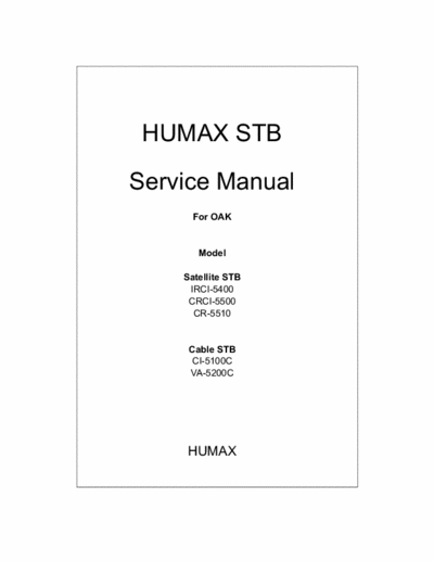 Humax 5400 Humax 5400 Service Manual